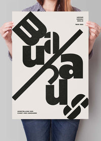 Angled Bauhaus Letters Black & White Print