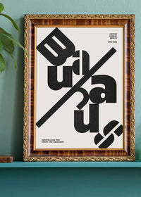 Angled Bauhaus Letters Black & White Print