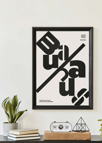 Angled Bauhaus Letters Black & White Print