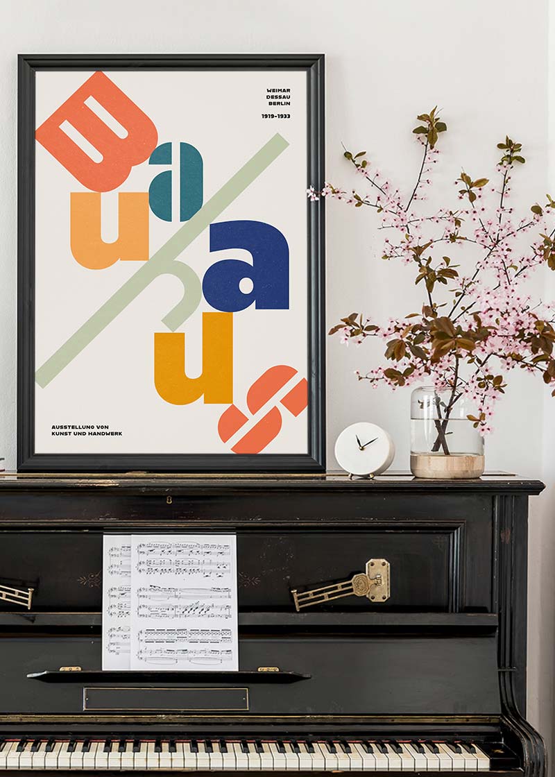 Angled Bauhaus Letters Colour Print