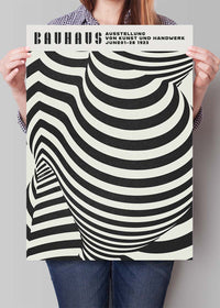 Geometric Swirls Bauhaus Black & White Print