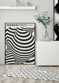 Geometric Swirls Bauhaus Black & White Print
