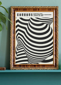 Geometric Swirls Bauhaus Black & White Print