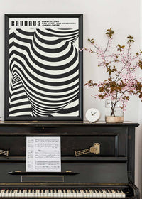 Geometric Swirls Bauhaus Black & White Print