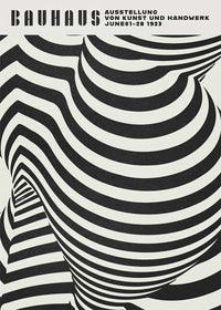 Geometric Swirls Bauhaus Black & White Print