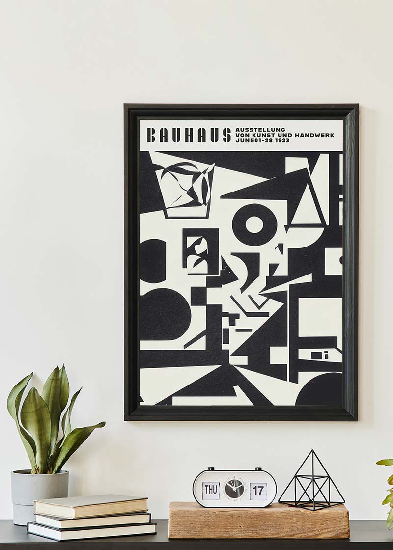 Bauhaus Shapes Black & White Print