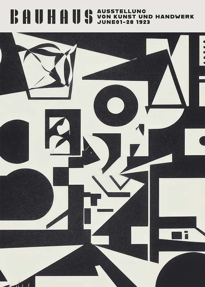 Bauhaus Shapes Black & White Print