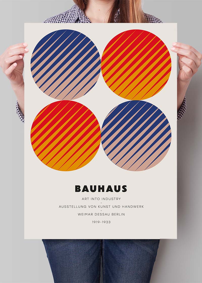 Bauhaus Circles Colour Print