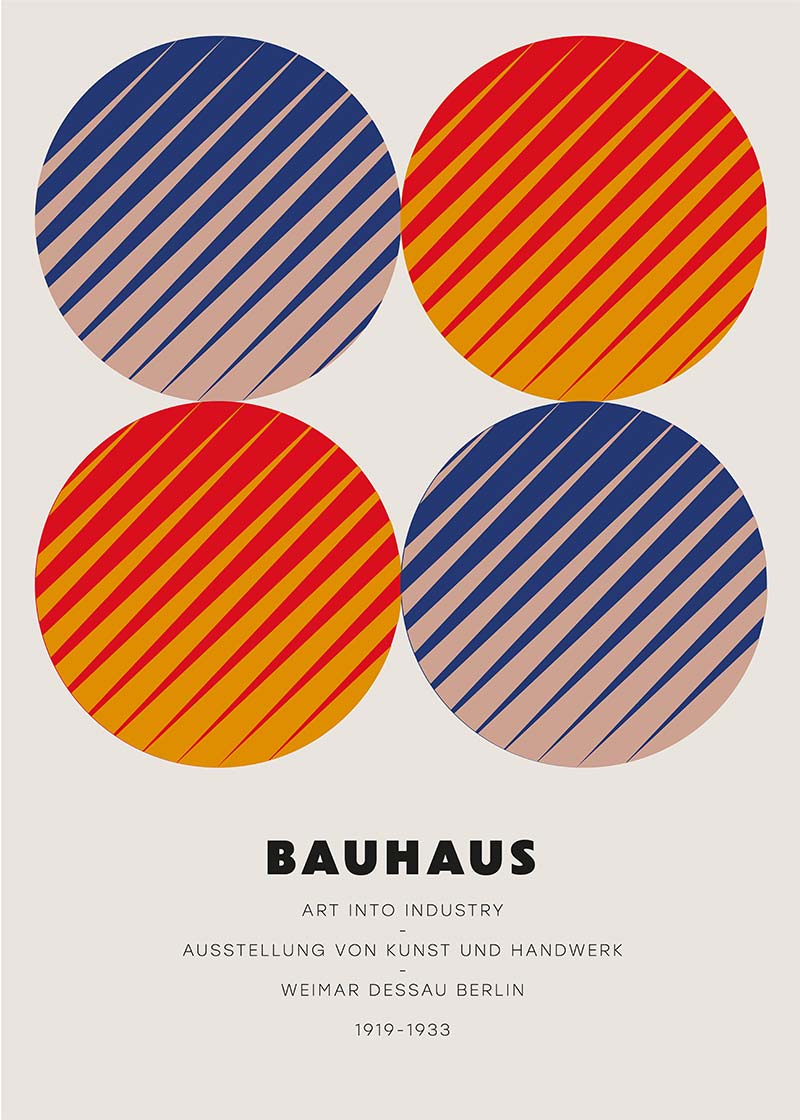 Bauhaus Circles Colour Print