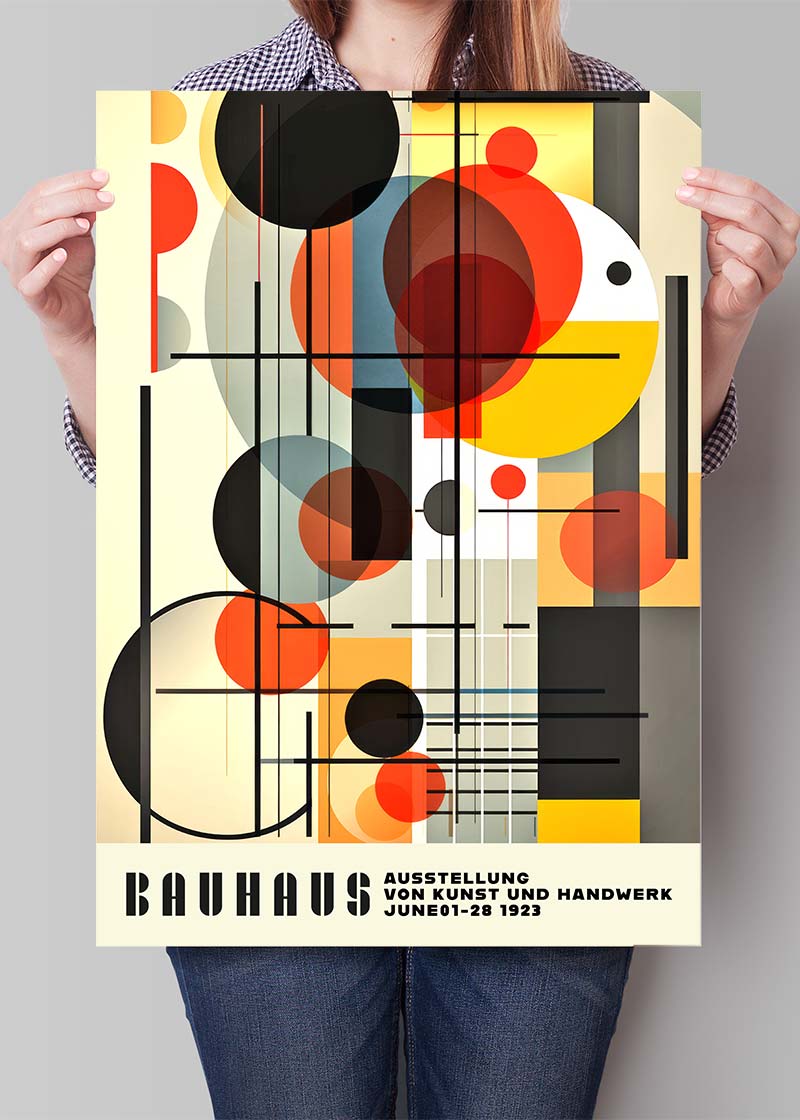 Bauhaus Industrial Geometric Shapes Print
