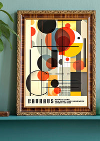 Bauhaus Industrial Geometric Shapes Print