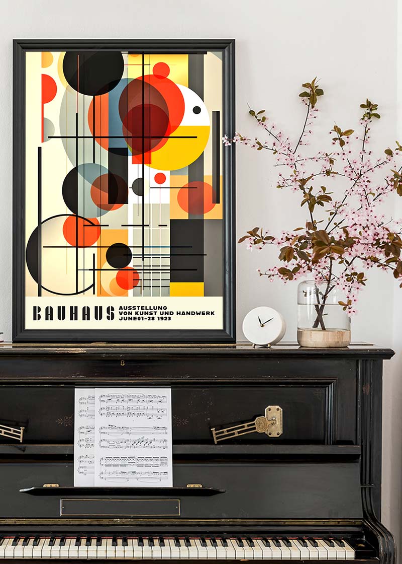 Bauhaus Industrial Geometric Shapes Print
