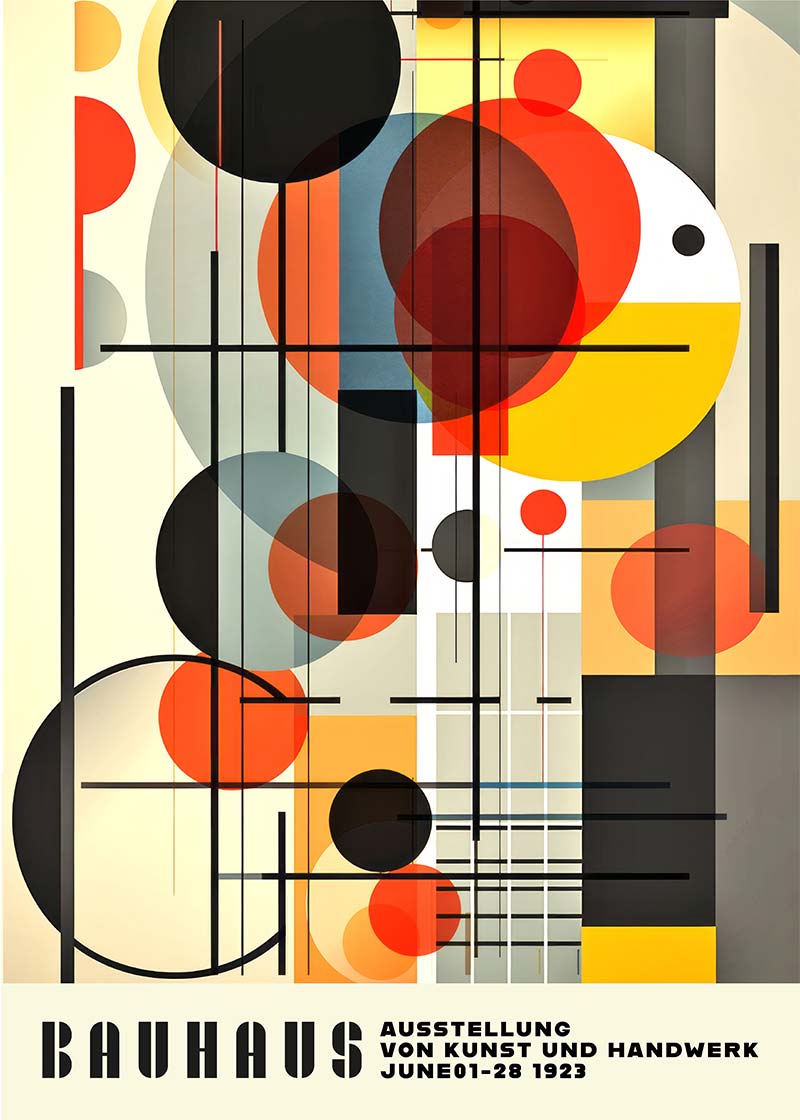 Bauhaus Industrial Geometric Shapes Print