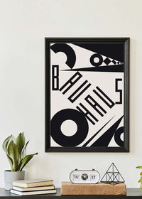 Bauhaus Sharp Angled Letters Black & White Print