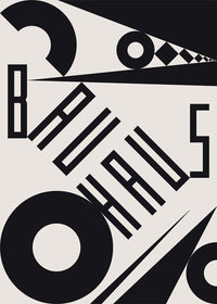 Bauhaus Sharp Angled Letters Black & White Print