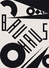 Bauhaus Sharp Angled Letters Black & White Print