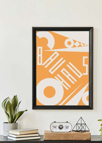 Bauhaus Sharp Angled Letters Orange Print