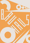 Bauhaus Sharp Angled Letters Orange Print