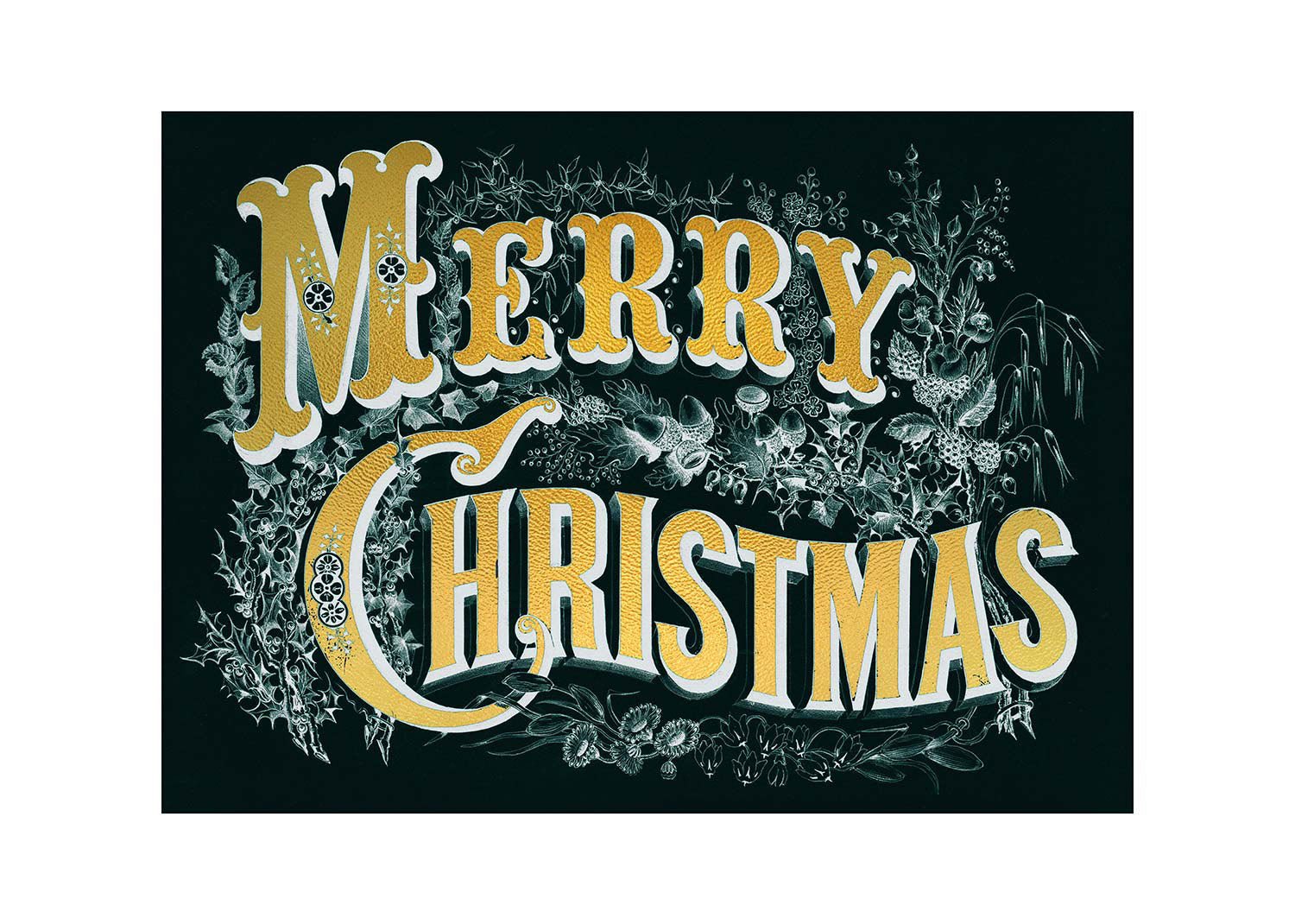 Gold Lettering Christmas Print