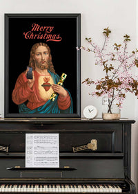 Jesus with Christmas Cracker Print