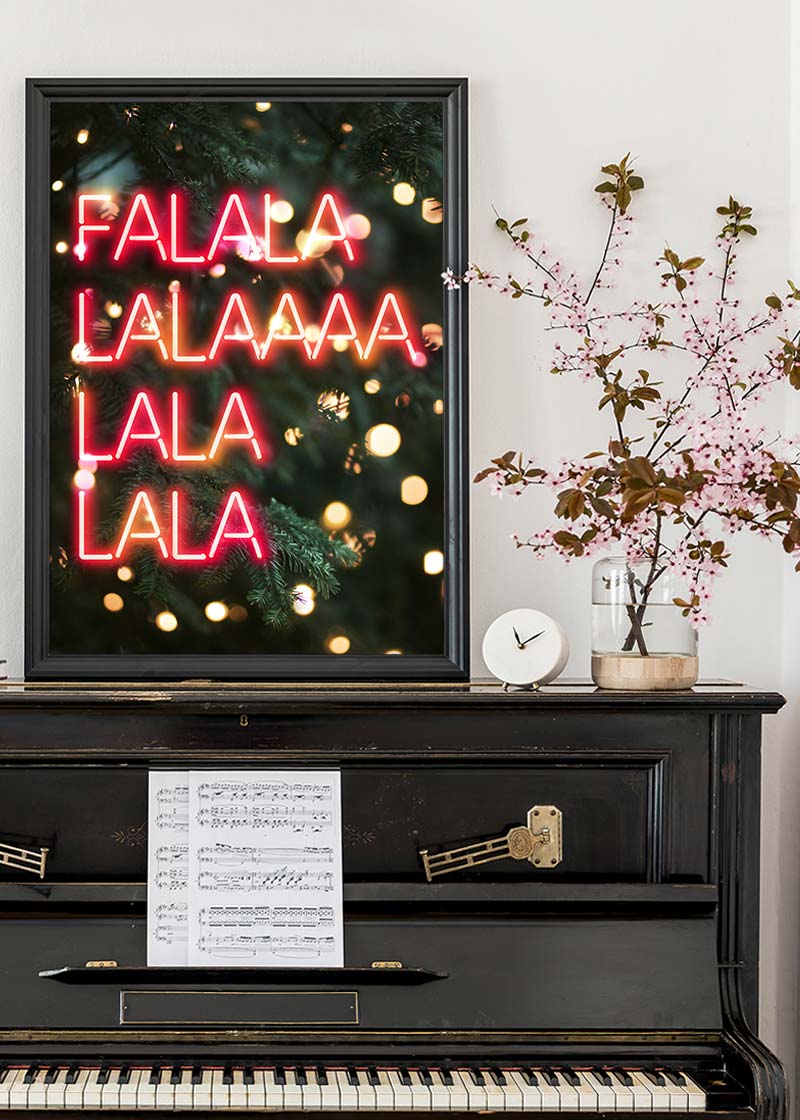Falalalala Neon Christmas Print