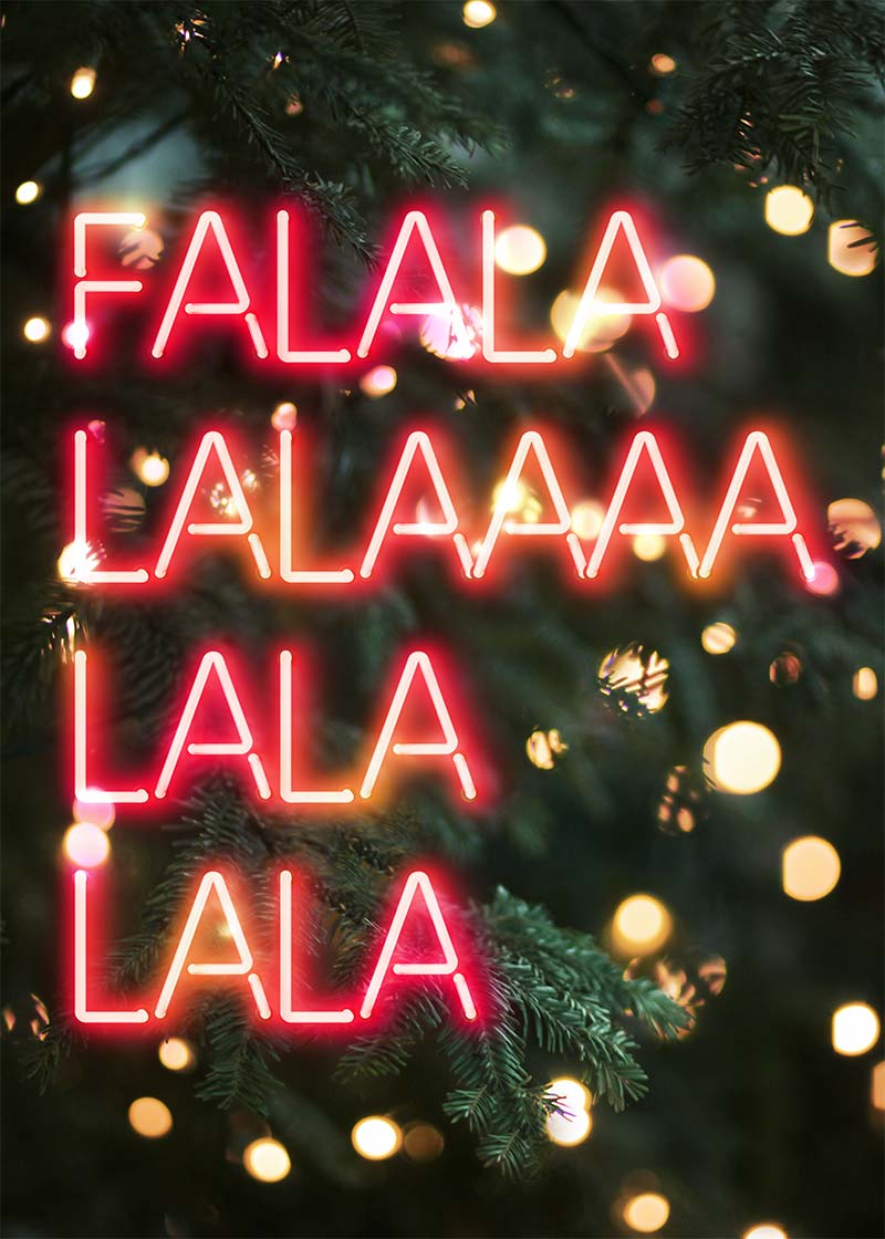 Falalalala Neon Christmas Print