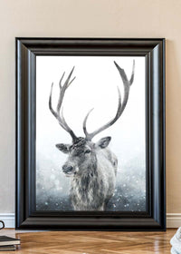 Reindeer Snow Portrait Christmas Print