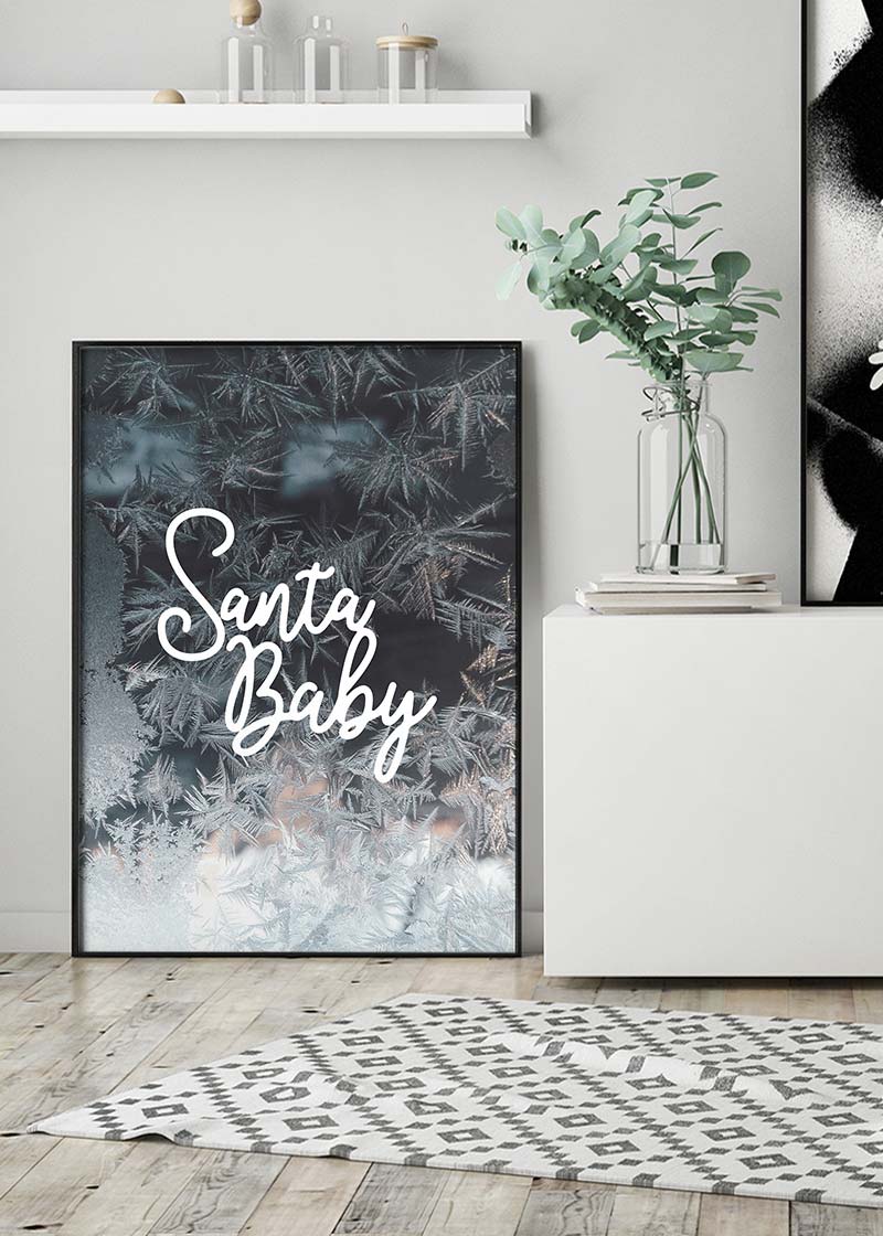 Santa Baby Script Frost Christmas Print