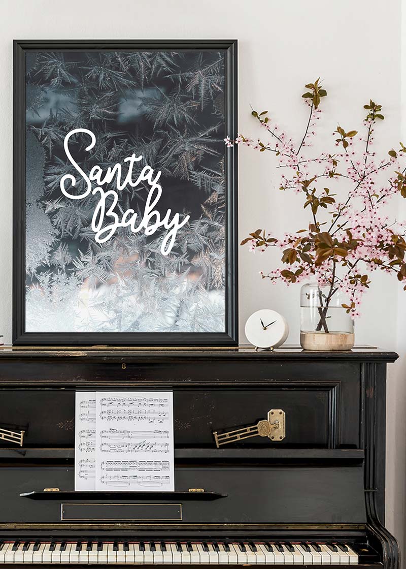 Santa Baby Script Frost Christmas Print