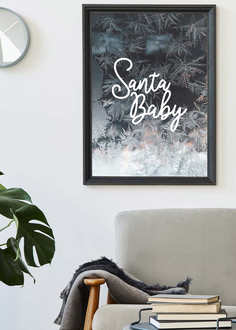 Santa Baby Script Frost Christmas Print