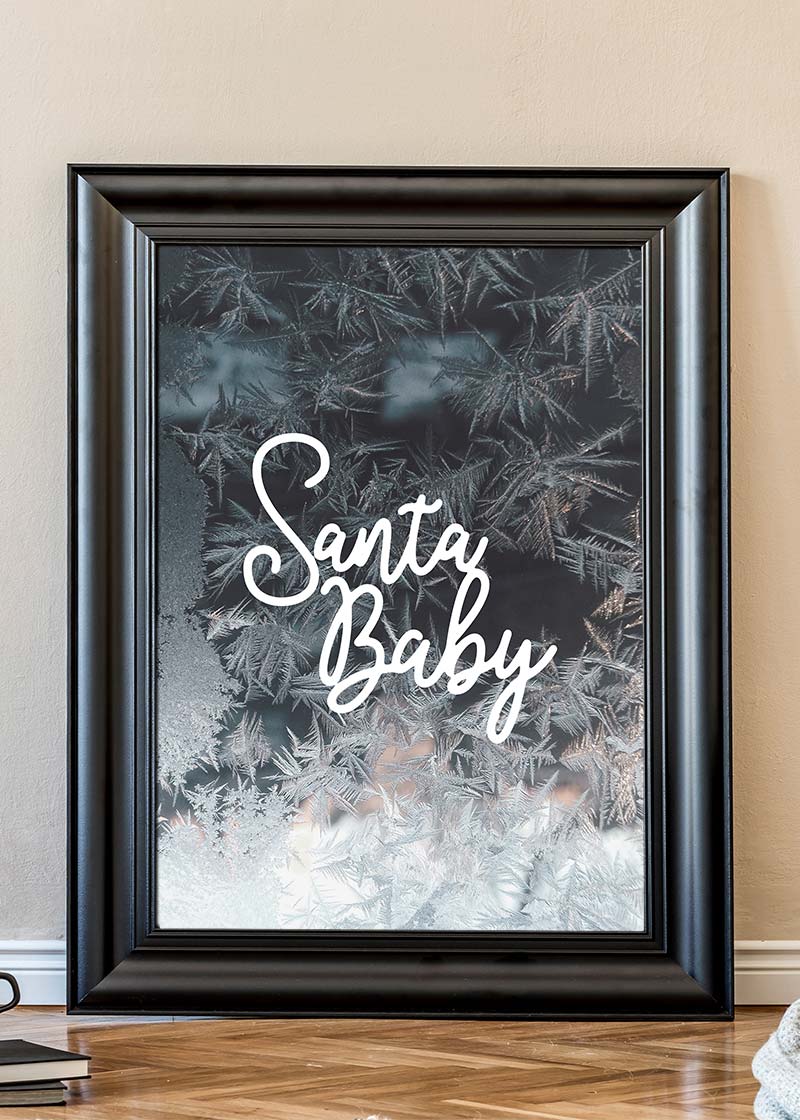 Santa Baby Script Frost Christmas Print