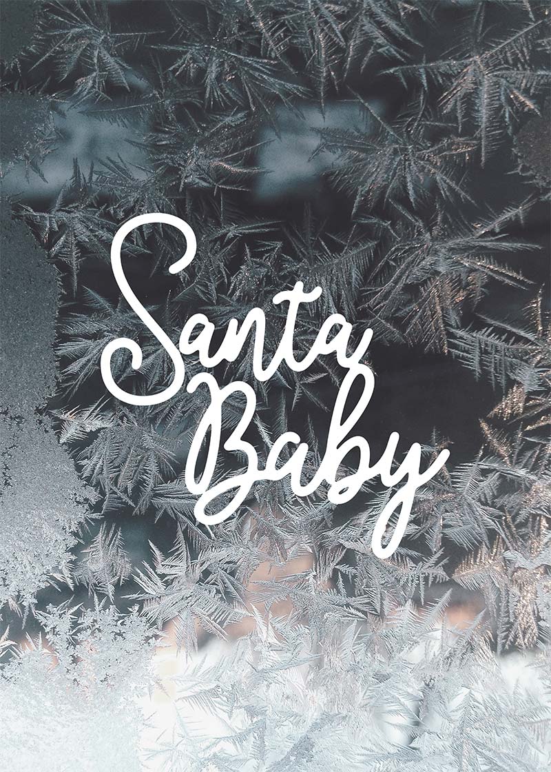 Santa Baby Script Frost Christmas Print