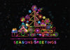 Seasons Greetings Neon Christmas Tree Print