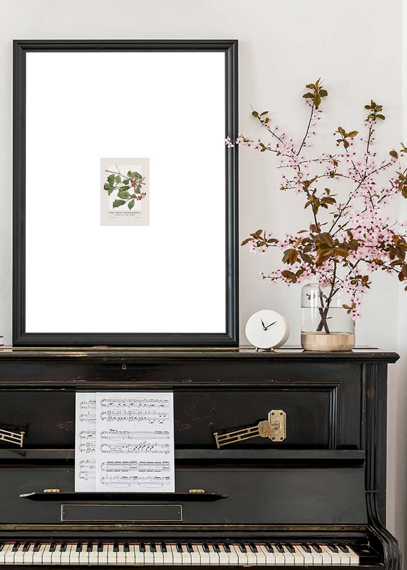 The Most Wonderful Time Of Year Holly Christmas Print