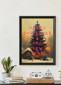 Merry Christmas Happy New Year Spraypaint Print