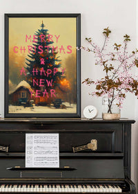 Merry Christmas Happy New Year Spraypaint Print