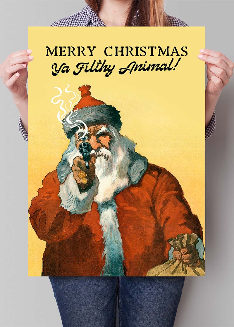 Bad Santa Merry Christmas Filthy Animal Print