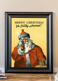 Bad Santa Merry Christmas Filthy Animal Print