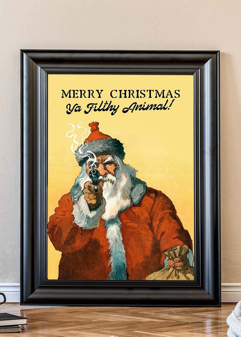 Bad Santa Merry Christmas Filthy Animal Print