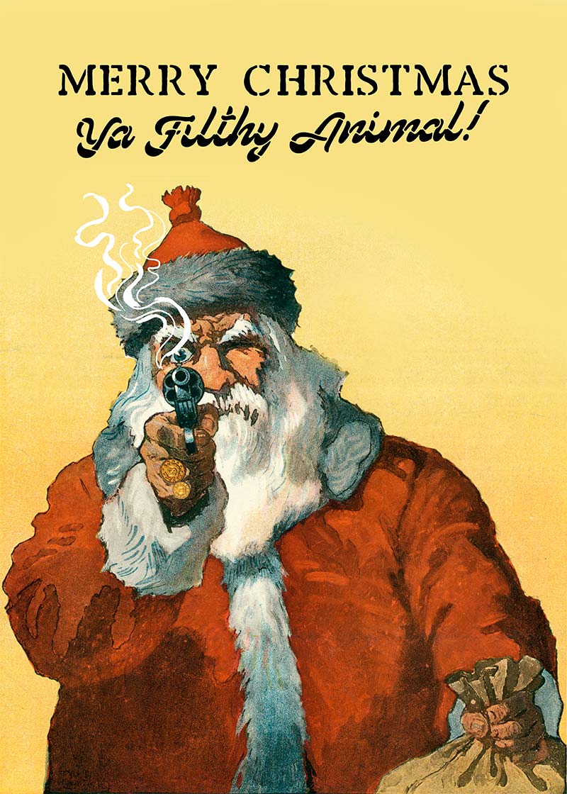 Bad Santa Merry Christmas Filthy Animal Print