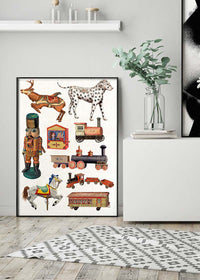 Vintage Christmas Toys Print