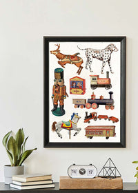 Vintage Christmas Toys Print