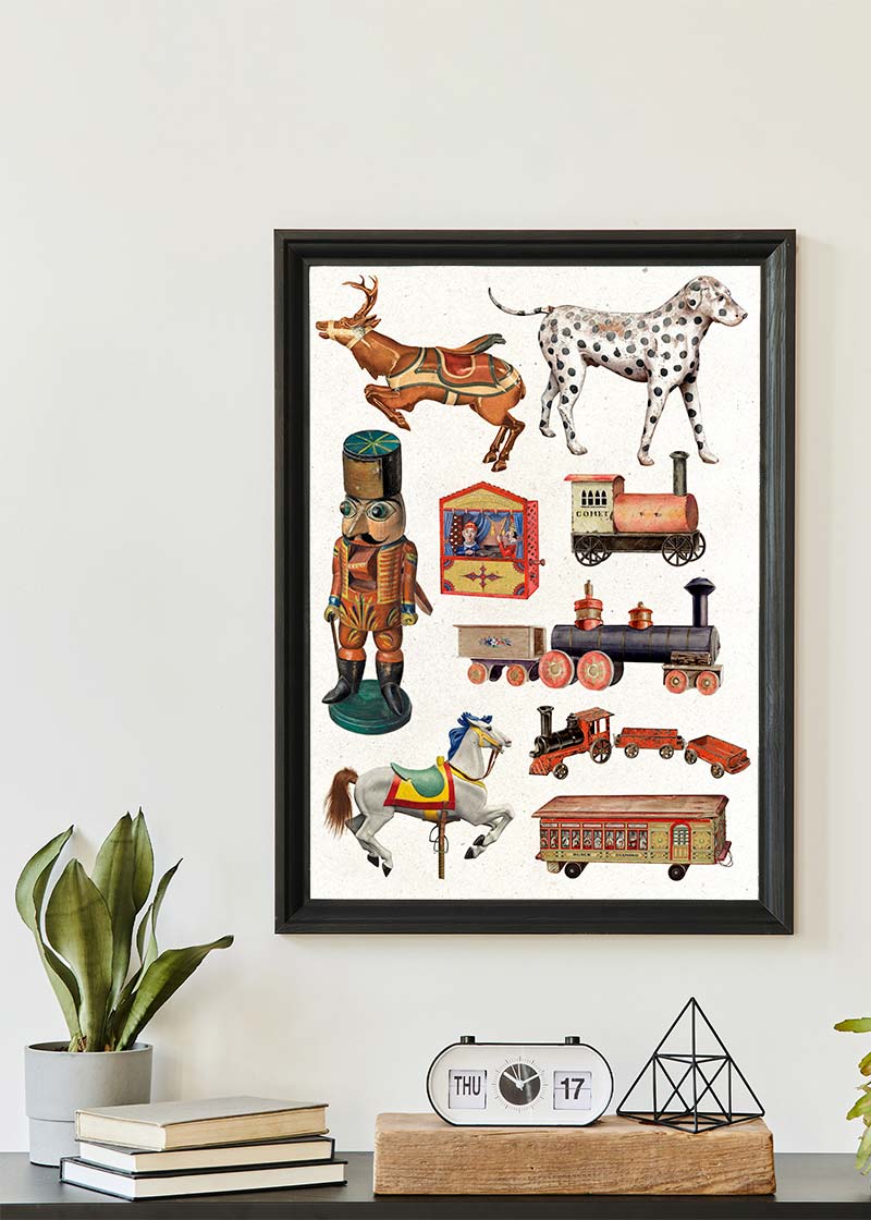 Vintage Christmas Toys Print
