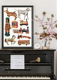 Vintage Christmas Toys Print