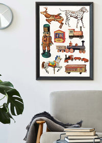 Vintage Christmas Toys Print