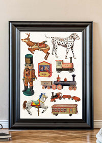 Vintage Christmas Toys Print