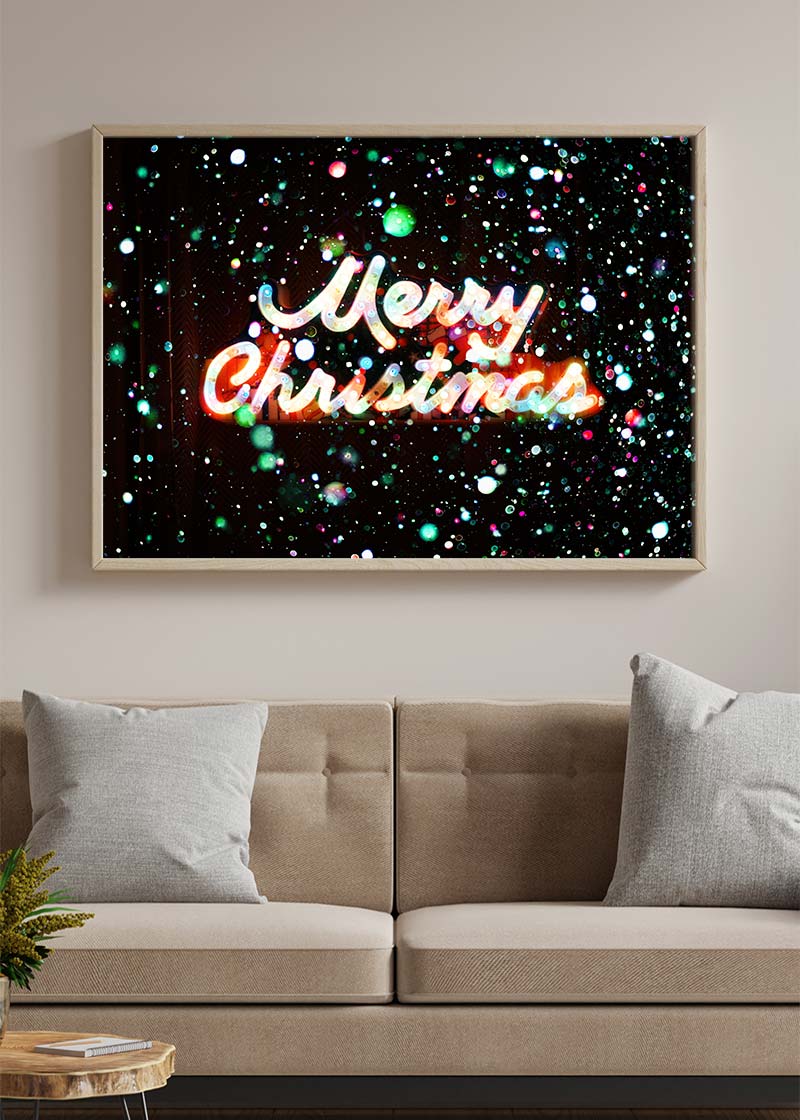 Merry Christmas Neon Sign Print