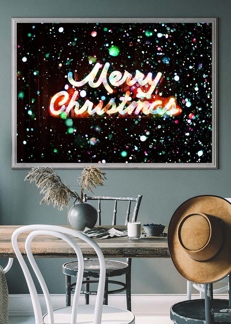 Merry Christmas Neon Sign Print