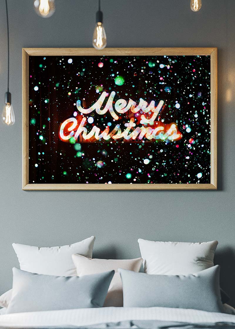 Merry Christmas Neon Sign Print