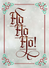 Ho Ho Ho Gothic Text Christmas Print White